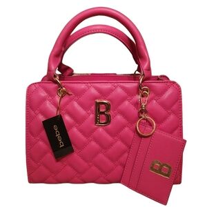 BEBE Signature Small Satchel W/CC Barbie Pink NWT